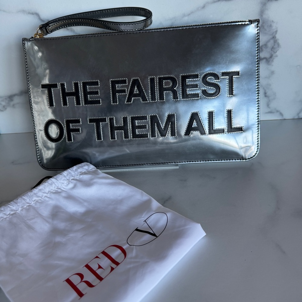 RED Valentino The Fairest Of Them All Silver Patent Clutch 2014 Fall RTW
